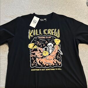 Kill Crew Black and Orange Graphic Tee